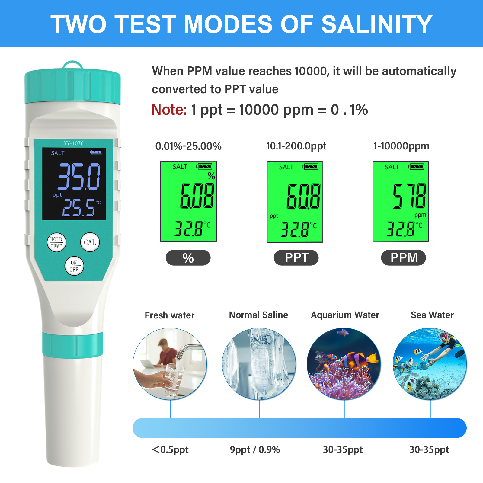 Dijital PH/klor/ORP/EC/TDS/tuz - Marine Aquarium Water Testing incelemesi ve fiyatı