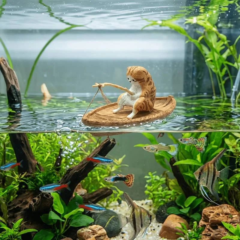 1 adet yaratıcı kedi balıkçı t - Aquarium Marineland incelemesi ve fiyatı